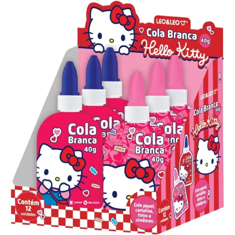 Cola Escolar Hello KITTY 40G. 2 Estampas DP.C/12 - LEONORA