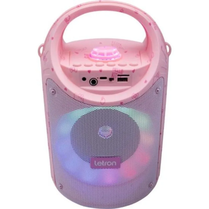 Caixa de Som Com Microfone Letron Hello Kitty 60w Rosa [F002]