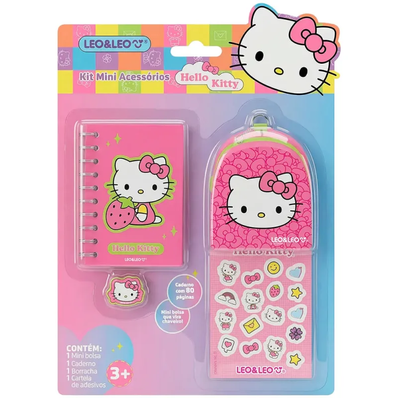 Kit Mini Itens Hello Kitty 4 Unidades - LC - Papelaria