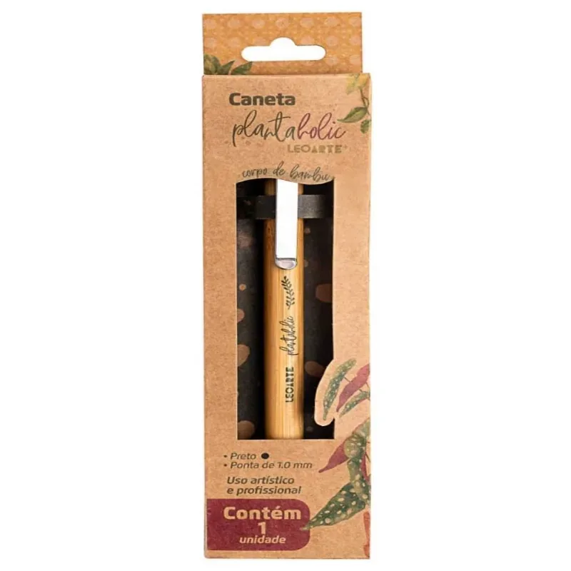 Caneta Premium De Bambu Plantaholic Leo Arte - 1 Unidade