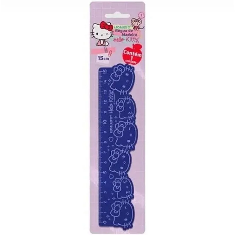 Régua 15cm De Madeira Hello Kitty