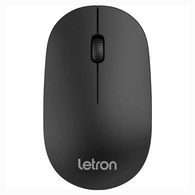 Mouse Sem Fio Letron Office Slim Preto Wireless Ergonomico Óptico (MP)