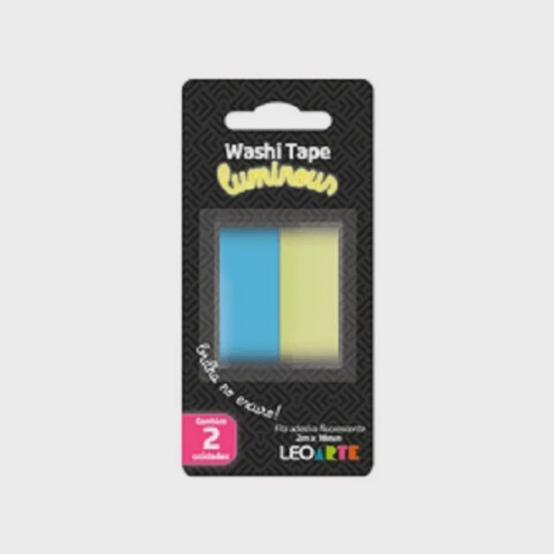 Fita Decorativa Washi Tape Luminous Blister c/ 2 Und Leoarte