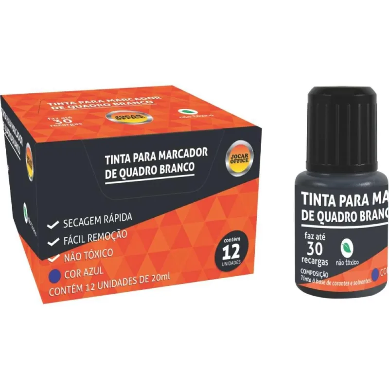 Tinta Marcador Quadro Branco Jocar 20ML Preta - LEONORA - Artesanato