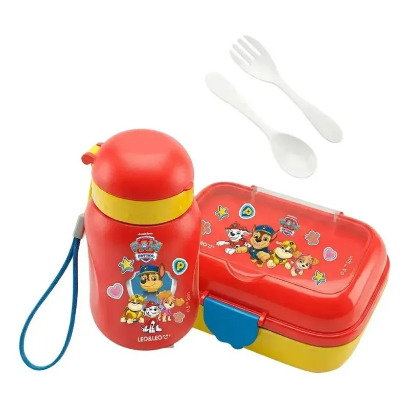 Kit Lanche Leo&Leo Patrulha Canina Garrafa 460ml E Marmita 700ml (MP)