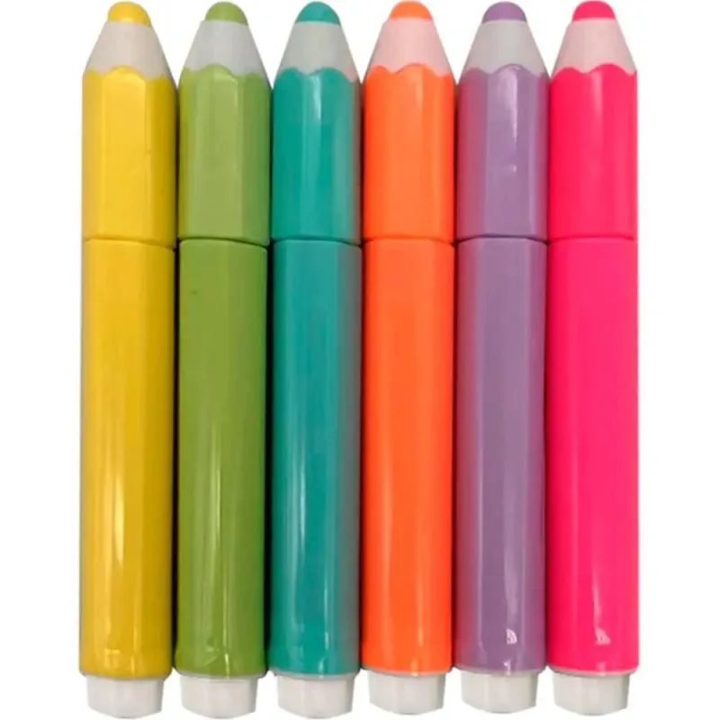 Caneta Hidrográfica Formato Lápis Com 6 Cores - LC - Papelaria