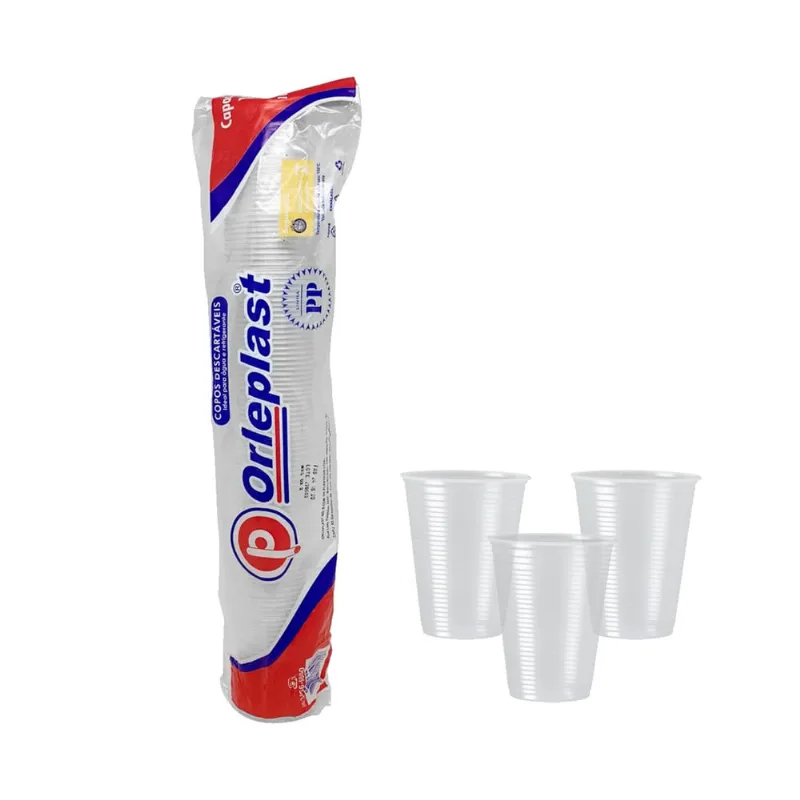 Copo de Plástico pp 200mL Transparente c/ 100 und - Orleplast