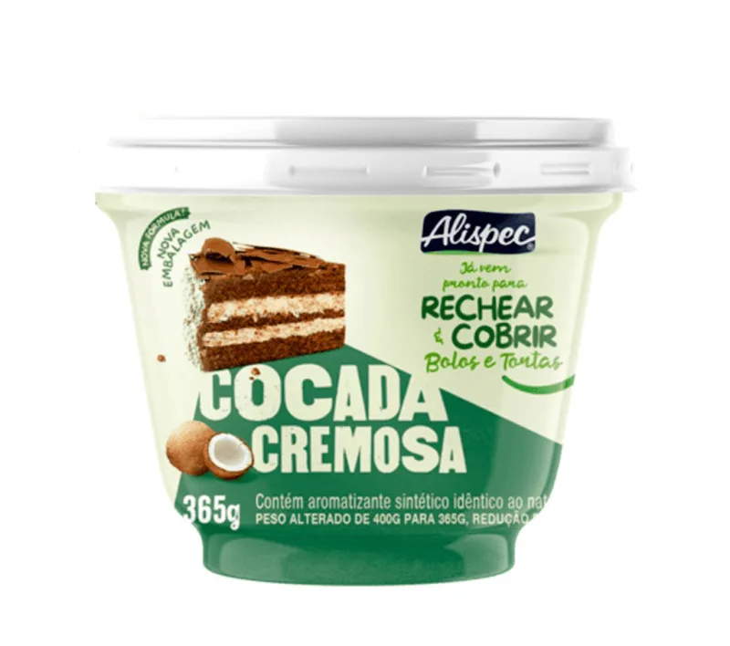 Recheio Cocada Cremosa 365gr - Alispec - Não Informado - Mercearia
