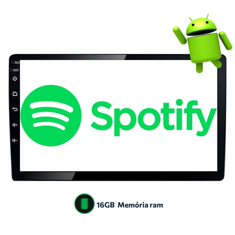 Central Multimídia Mp5 2 Din 9 Pol Bluetooth Usb Android Gps