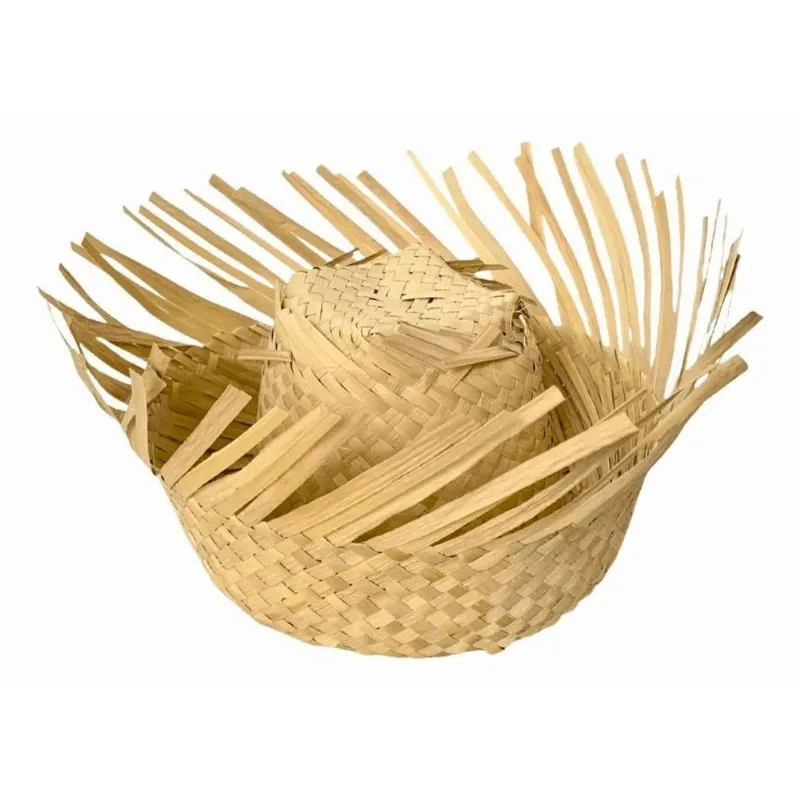 Chapéu de Palha Junino Caravana Luiz Gonzaga em Material Natural 11x26cm para Festas Juninas e Forró