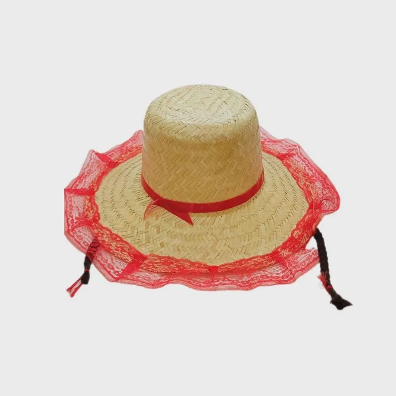 Chapeu Vermelho Renda c/ Tranca Adulto Klf