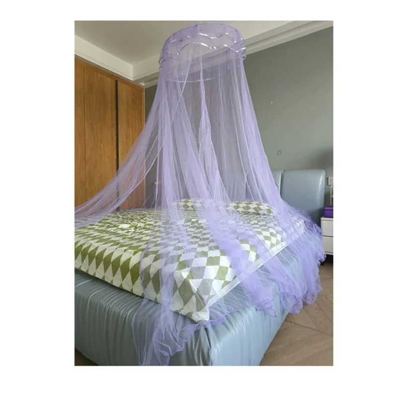 Mosquiteiro De Cúpula Com Atacadores Duplos Para Cama Queen/king Size