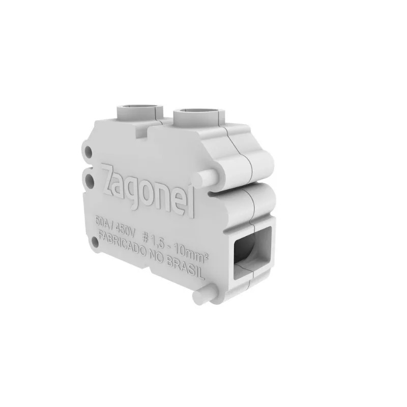 Conector de Cabos Para Chuveiro Zagonel Branco 50A 450V Kit com 3 Unidades