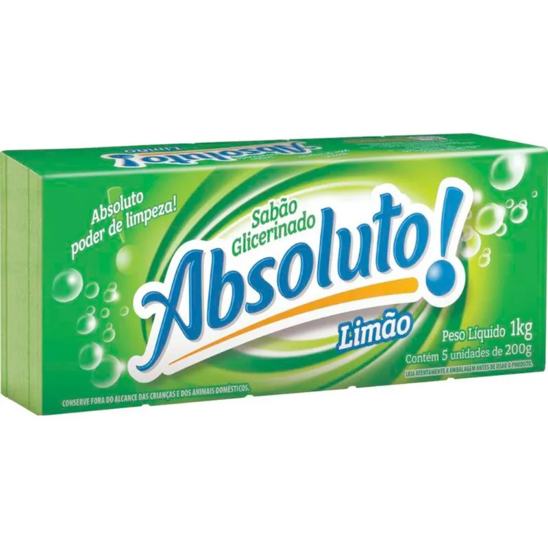 Sabão Glicerinado em Pedaço Absoluto Verde 5x200g