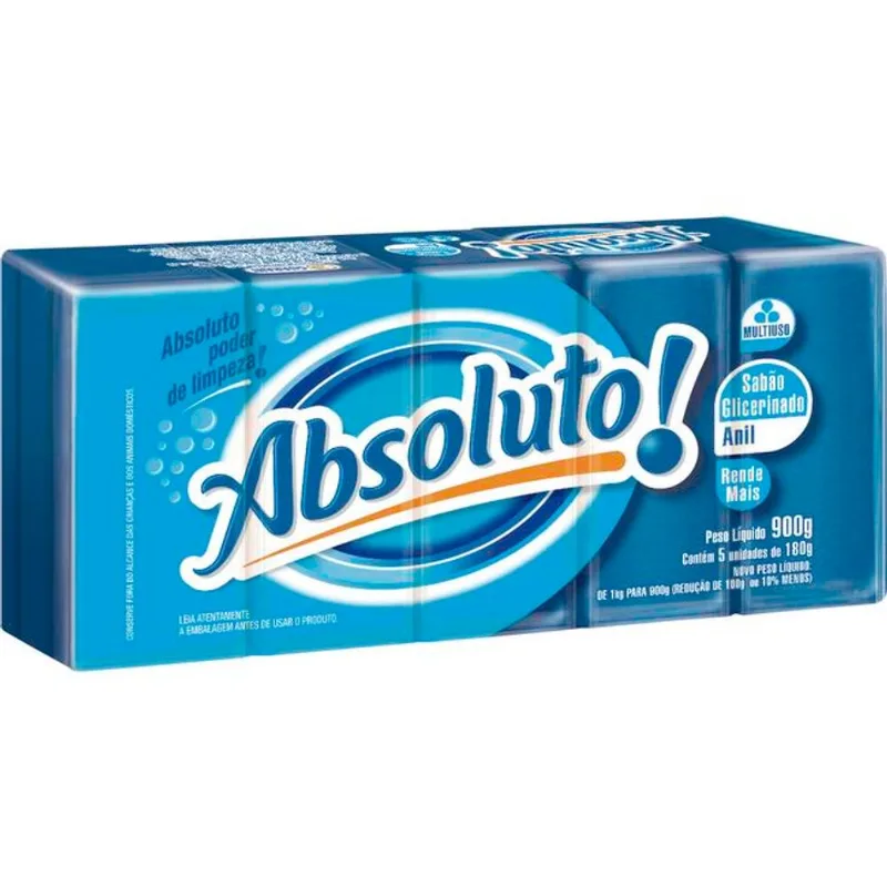 Sabão em Pedaço Absoluto Azul 5x180g
