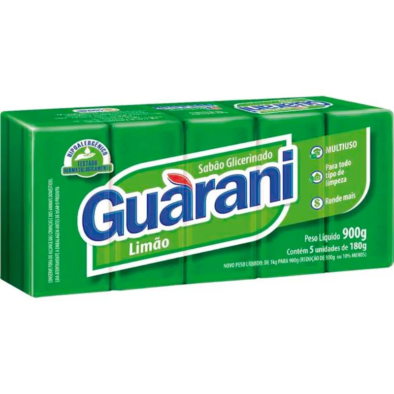 Sabão em Pedaço Guarani Verde 5x180g
