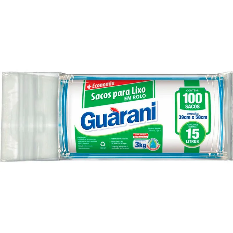 Saco de Lixo Guarani 15L 100 un