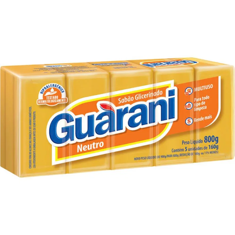 Sabão em Pedaço Guarani Neutro 5x160g