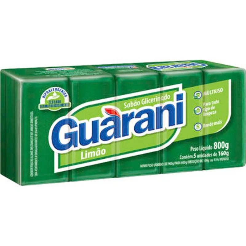 Sabão em Pedaço Guarani Verde 5x160g