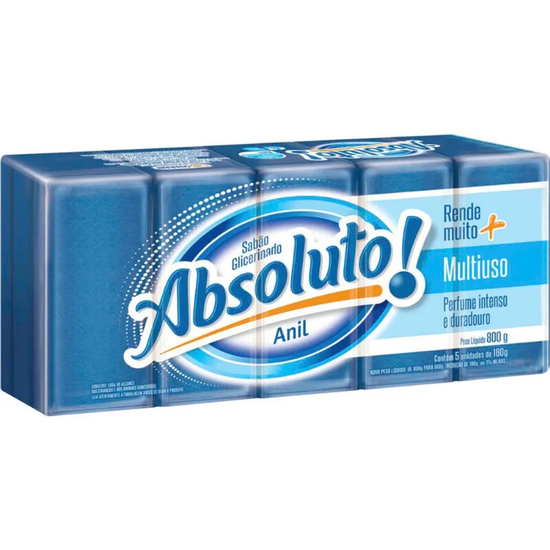 Sabão em Pedaço Absoluto Azul 5x160g