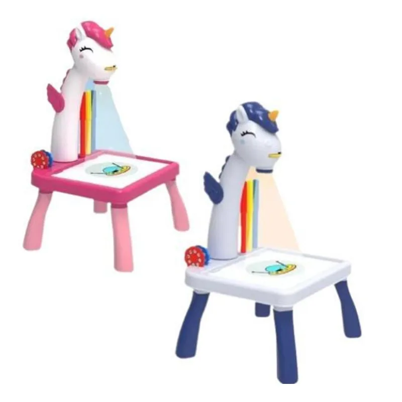 Mini Projetor Infantil Led Unicórnio - Azul