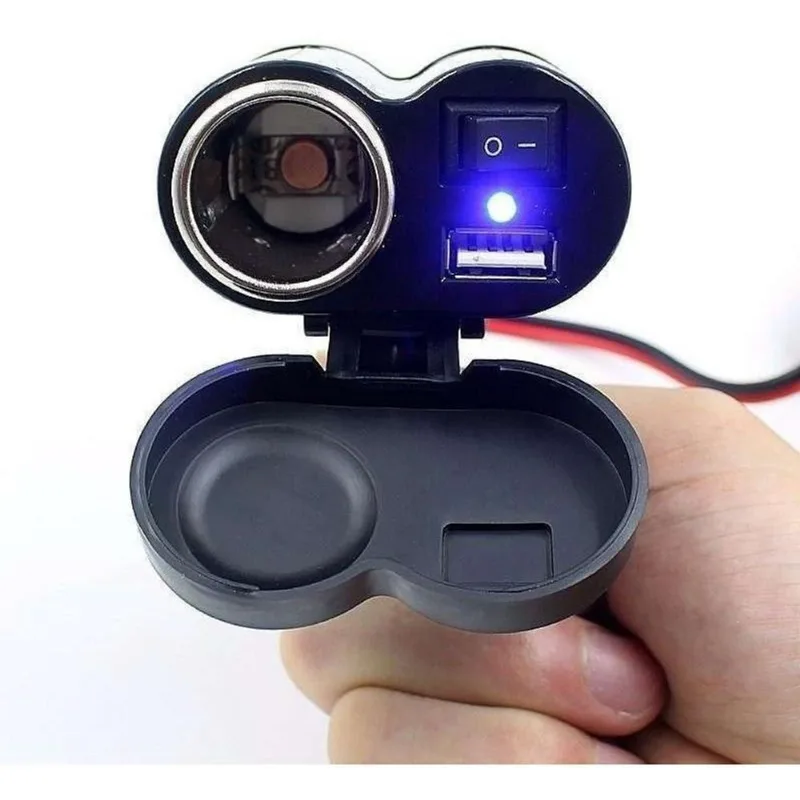 Tomada 12V Usb 5V Moto Carregador Cel Isqueiro