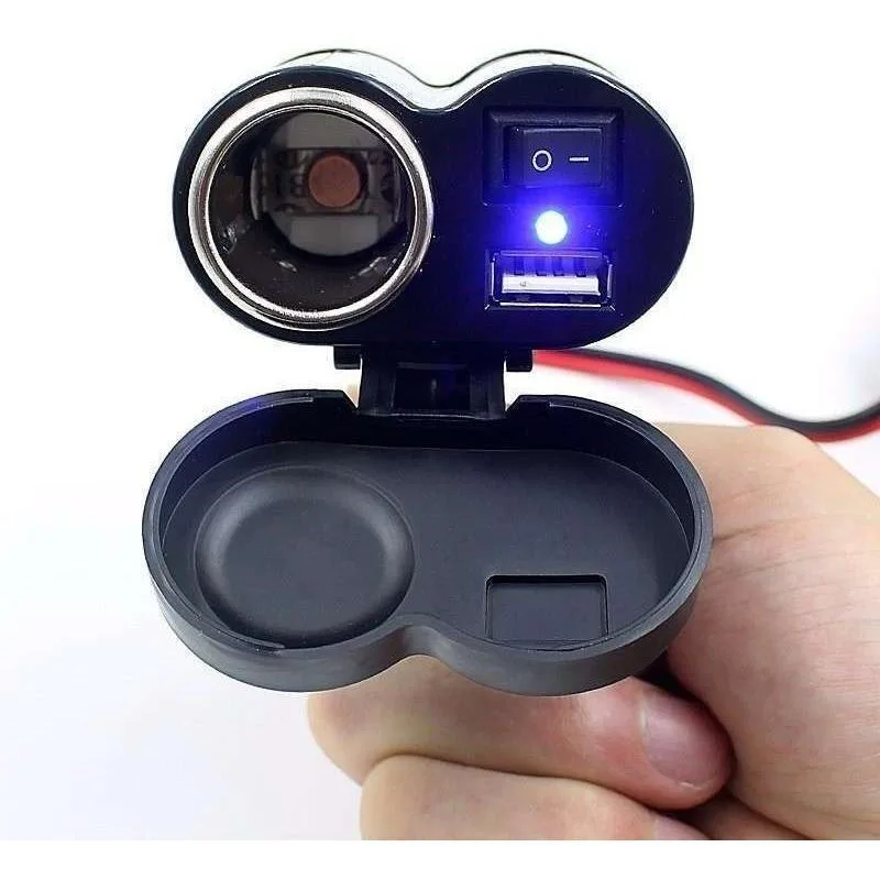 Carregador E Acendedor 12v Knup Para Moto Tomada Usb Celular
