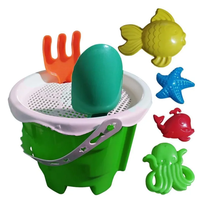 Kit 5 Balde Baldinho De Praia Infantil Com Acessórios Brinde - Não Disponível - Brinquedos