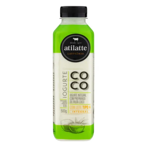 IOGURTE INTEGRAL COCO ATILATTE GARRAFA 500G - ATILATTE - Frios E Laticinios