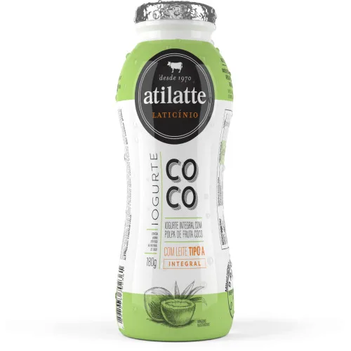 IOGURTE LÍQUIDO SABOR COCO ATILATTE 180 G - ATILATTE - Laticínios