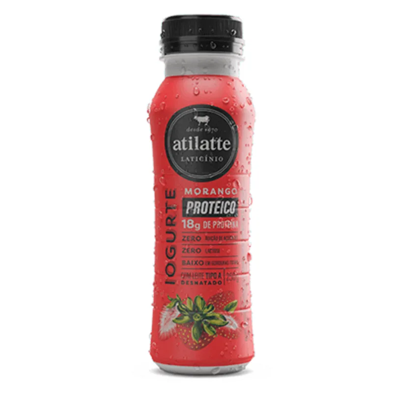 Iogurte 18g Proteína Morango Atilatte 250g