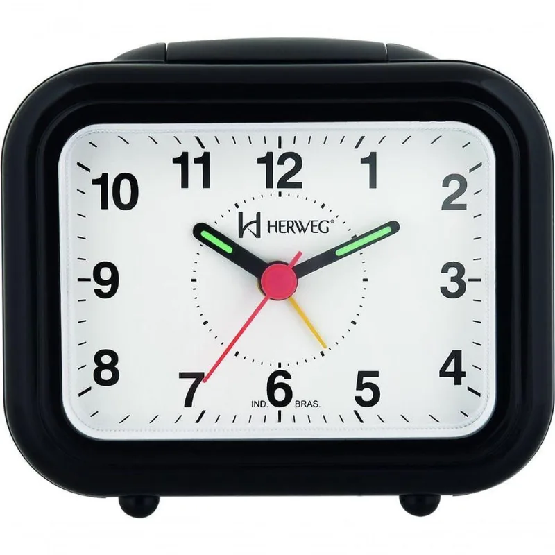 Relógio Despertador Quartz Luz Soneca Snooze Preto - Preto