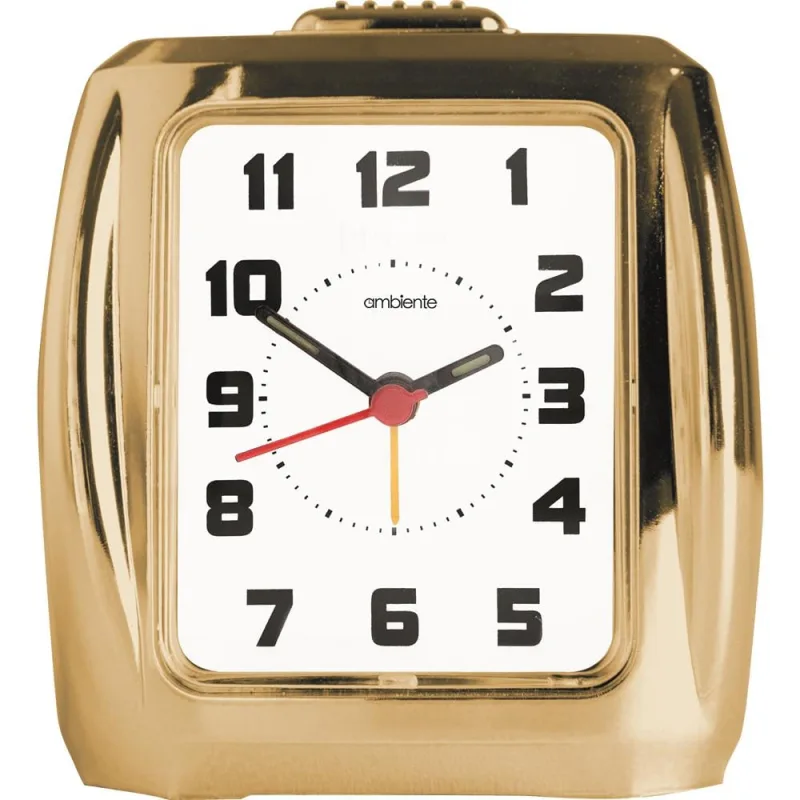 Despertador Quartz Ambiente Ref: 1602-029 Dourado Retangular - Ambiente