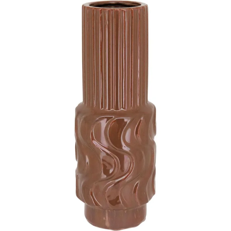 Vaso Cerâmica 40x14x14cm Marrom