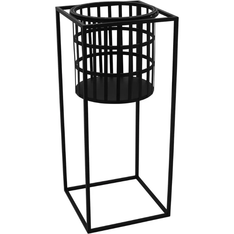 Cachepô Metal 65-28-28 centímetros Preto