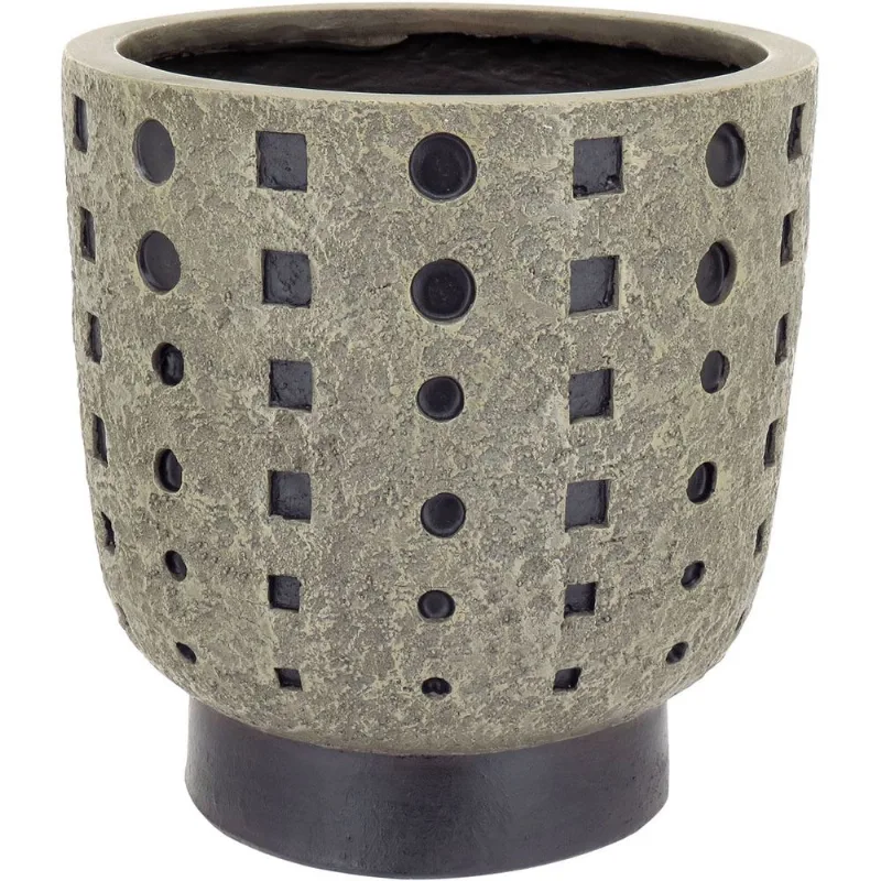 Cachepô Resina 28x27x27cm Cinza - Cinza