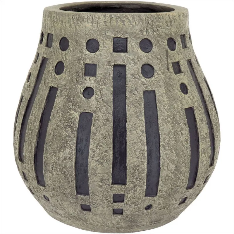Vaso de Resina 34x30x30cm Cinza