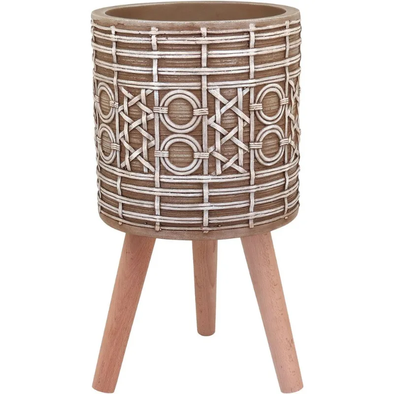 Cachepô de Resina 54x30x30cm Bege