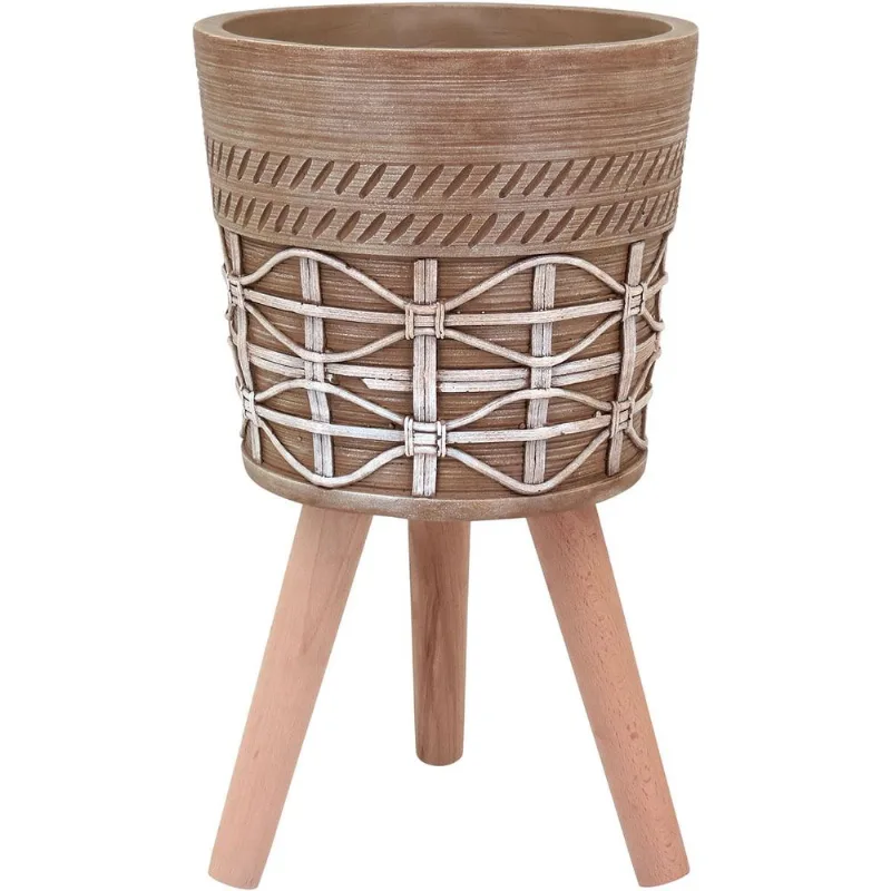 Cachepô de Resina 52x31x31cm Bege