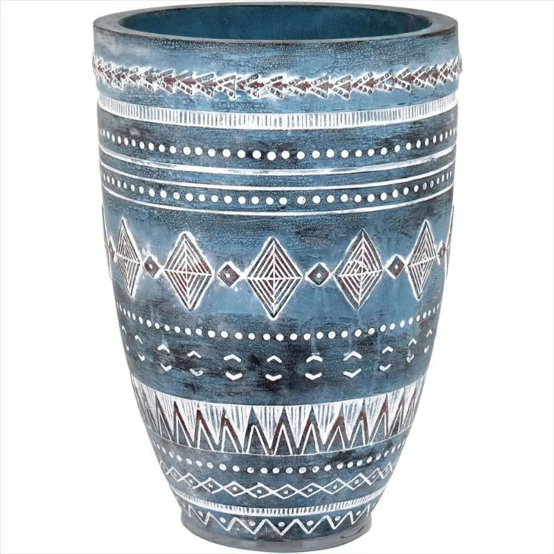 Vaso de Resina 38x27x27cm Cinza