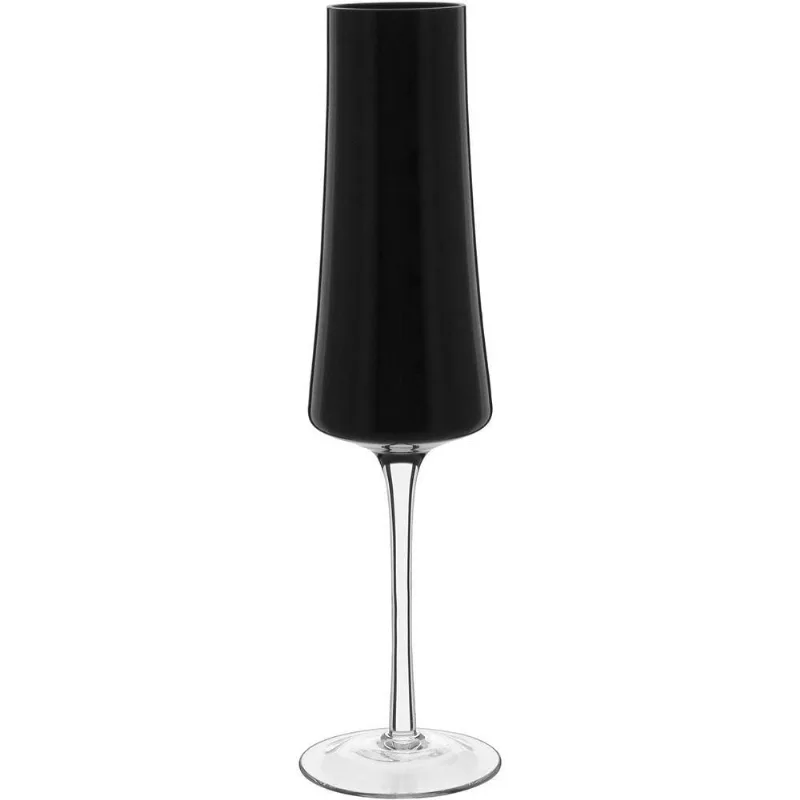 Jogo 2 Taças Champanhe Home&co Vidro 210ml 26x7x7cm Preto