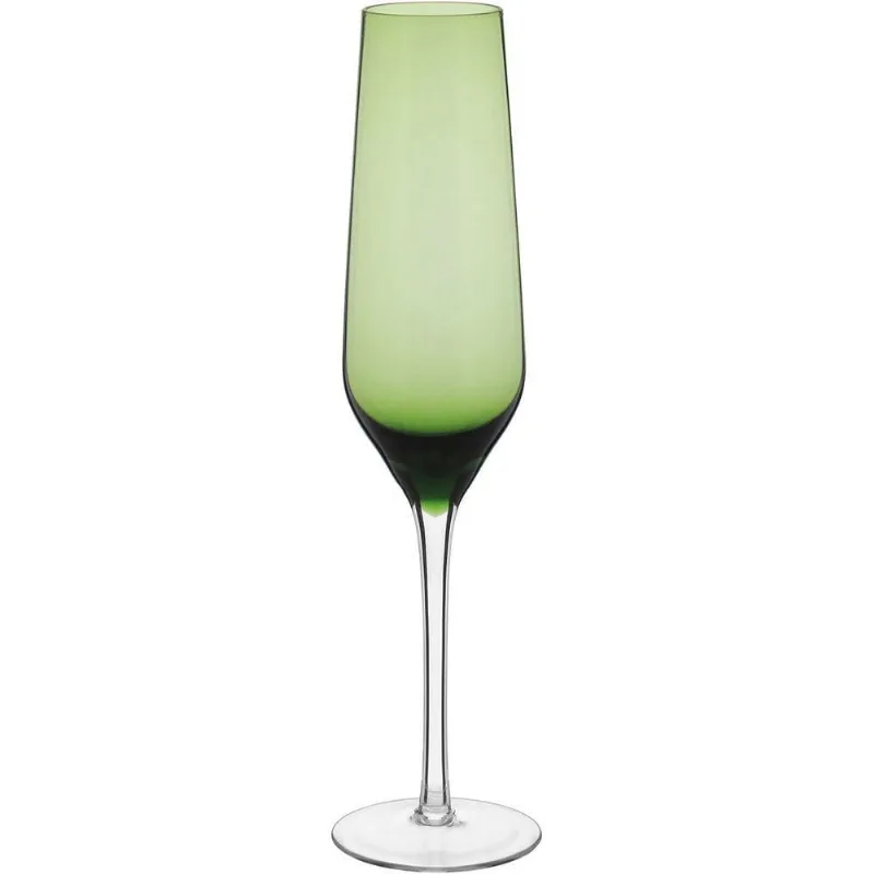 Jogo 2 Taças Champanhe Home&co Ballet Vidro 195ml 26x7x7cm Verde