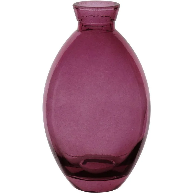 Vaso Decorativo Enfeite Casa Garrafa Home&co Vidro 12x7x7cm Roxo
