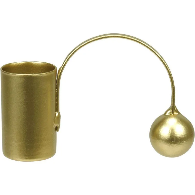 Castiçal Decorativo Enfeite Porta Vela Home&amp;co Metal 6x9x2cm Dourado