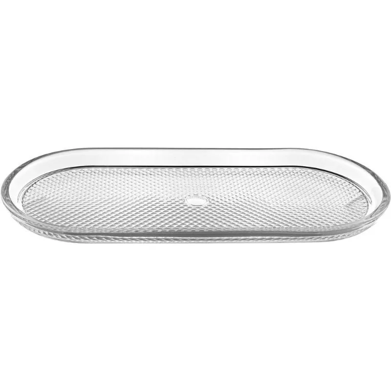 Prato Bandeja Para Servir Home&co Oval Vidro 3x34x16cm Transparente