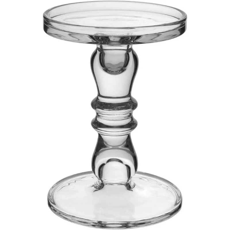 Castiçal Porta Vela Decorativo Home&amp;co Eco Crystal 19x13x13cm Transparente