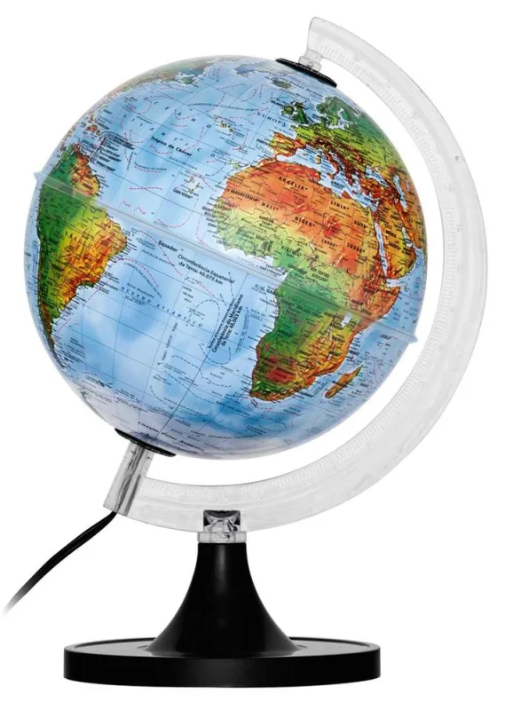 Globo Terreste Star Físico E Político 21cm Com Luz Com Led Branco - LC