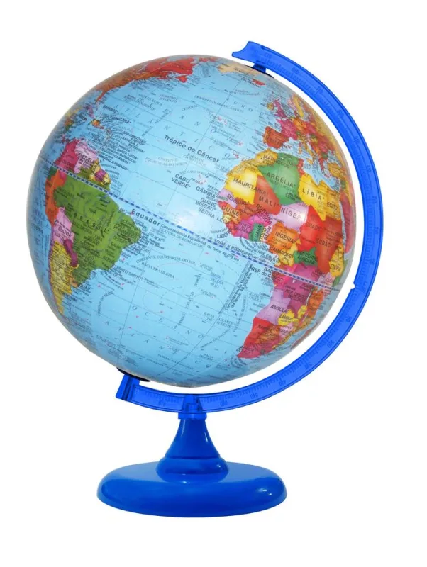 Globo Terreste Studio Político 30cm Base E Régua Azul - LC