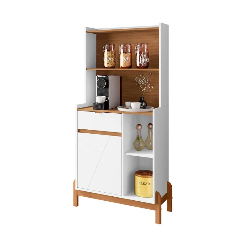 Cantinho do Café Bari com 1 Porta e Pés de Madeira Maciça