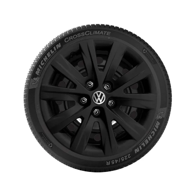 1x Calota Fox Polo Aro 14 Preto Fosco Logo Aluminio 049cb